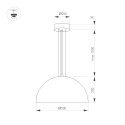 Светильник SP-RESTO-HANG-R500-30W Warm3000 (BK, 100 deg, 230V) (Arlight, IP20 Металл, 3 года) 039699