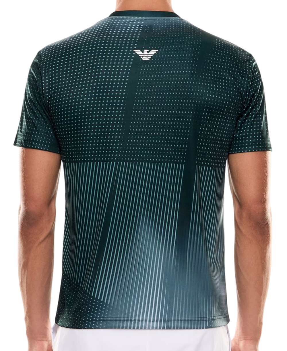Теннисная футболка EA7 Tennis Pro Crew-Neck - green fancy