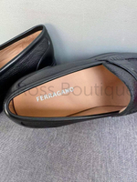 Мужские лоферы Ferragamo черные из кожи