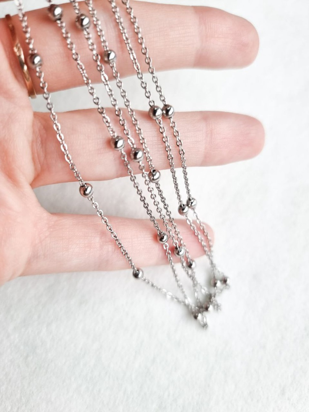 25623-р Цепь 3мм с шариками, родирование