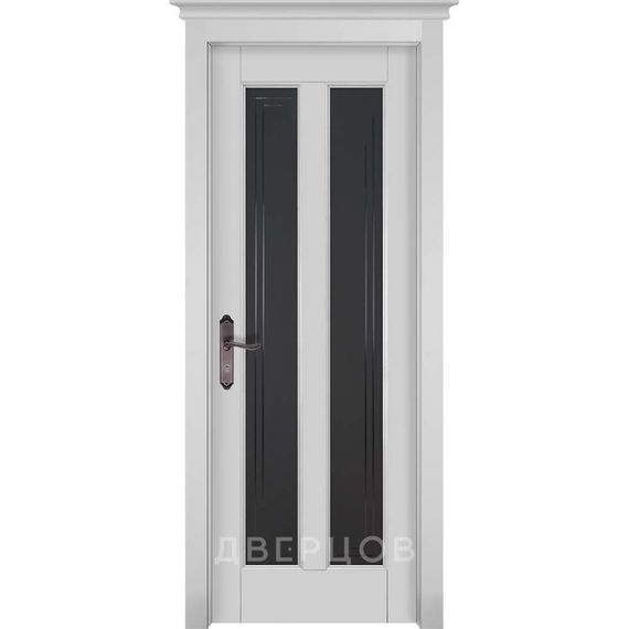 Фото межкомнатной двери массив ольхи ОКА Сорренто белая эмаль остеклённая