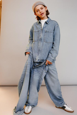 ZARA ДЖИНСЫ RELAXED BAGGY, СИНИЙ