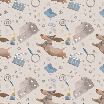 Такса на бежевом фоне