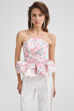 Корсет цветочный принт