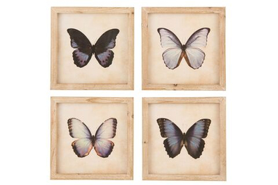 Панно "Бабочка" 4 вида 25x25x2см Дерево,Стекло