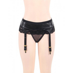 Пояс с подвязками и стрингами (кружева+кожа, размер M-L)