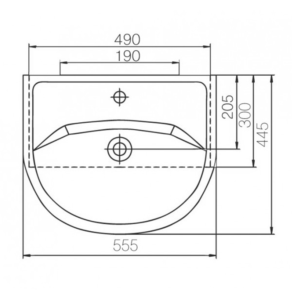 Раковина накладная "Уют-55" белая (Rosa)