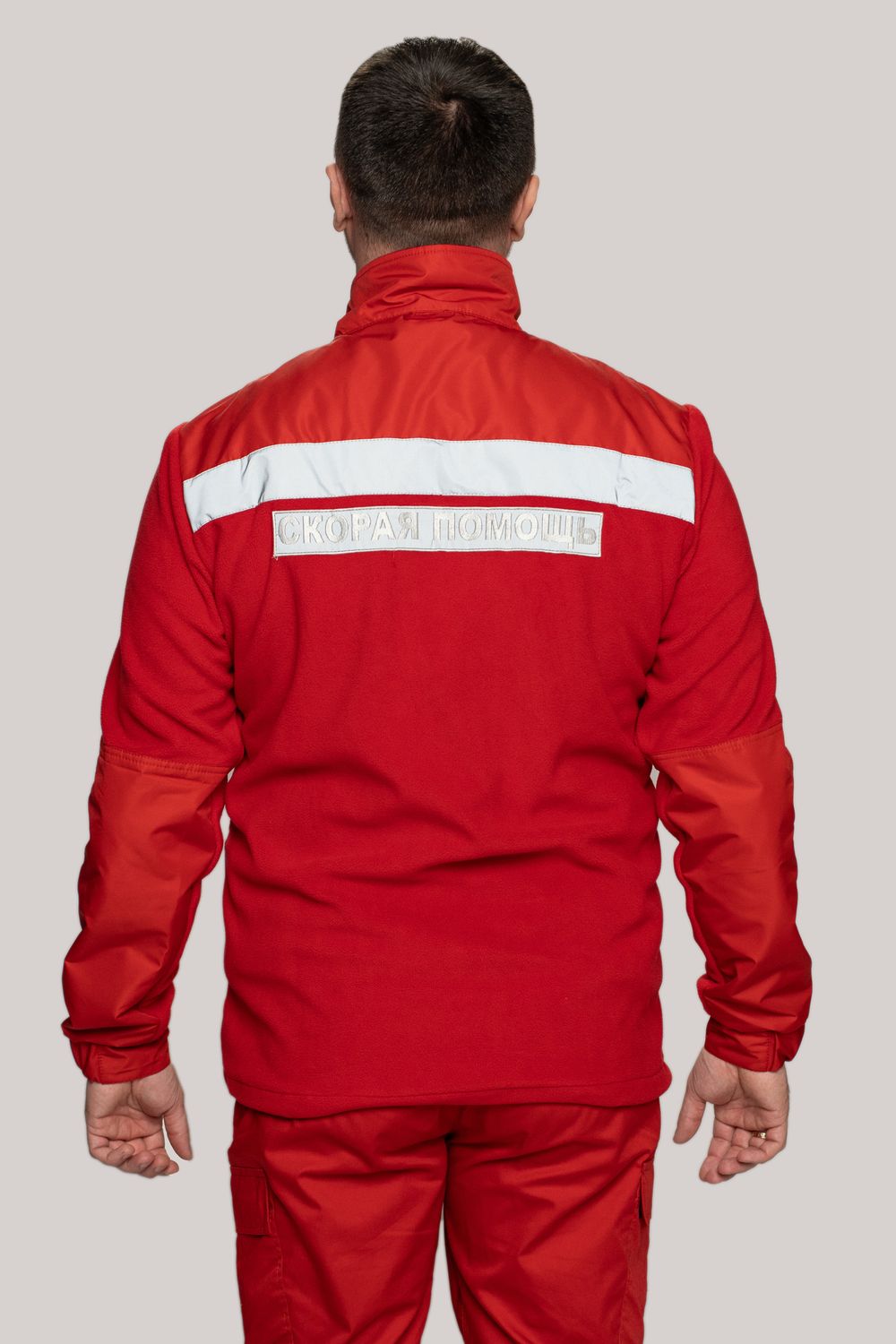 Толстовка флисовая мужская Скорая помощь Medicline цв. КРАСНЫЙ