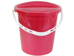 Ведро 14л с крышкой красный перламутр/белый