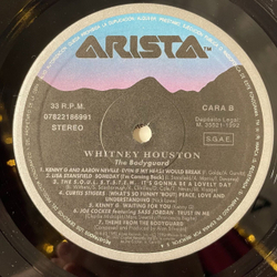 Винтажная виниловая пластинка LP Whitney Houston, The Bodyguard, Телохранитель, El Guardaespaldas (Испания 1992 год) Whitney Houston I Will Always Love You