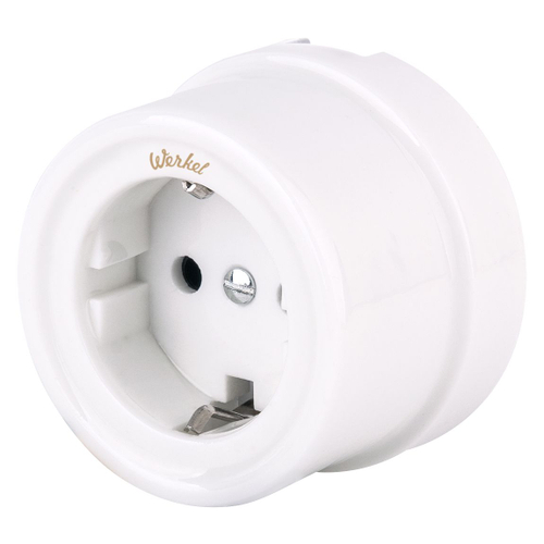 Розетка с заземлением Werkel Ретро белый W5671001 4690389166792