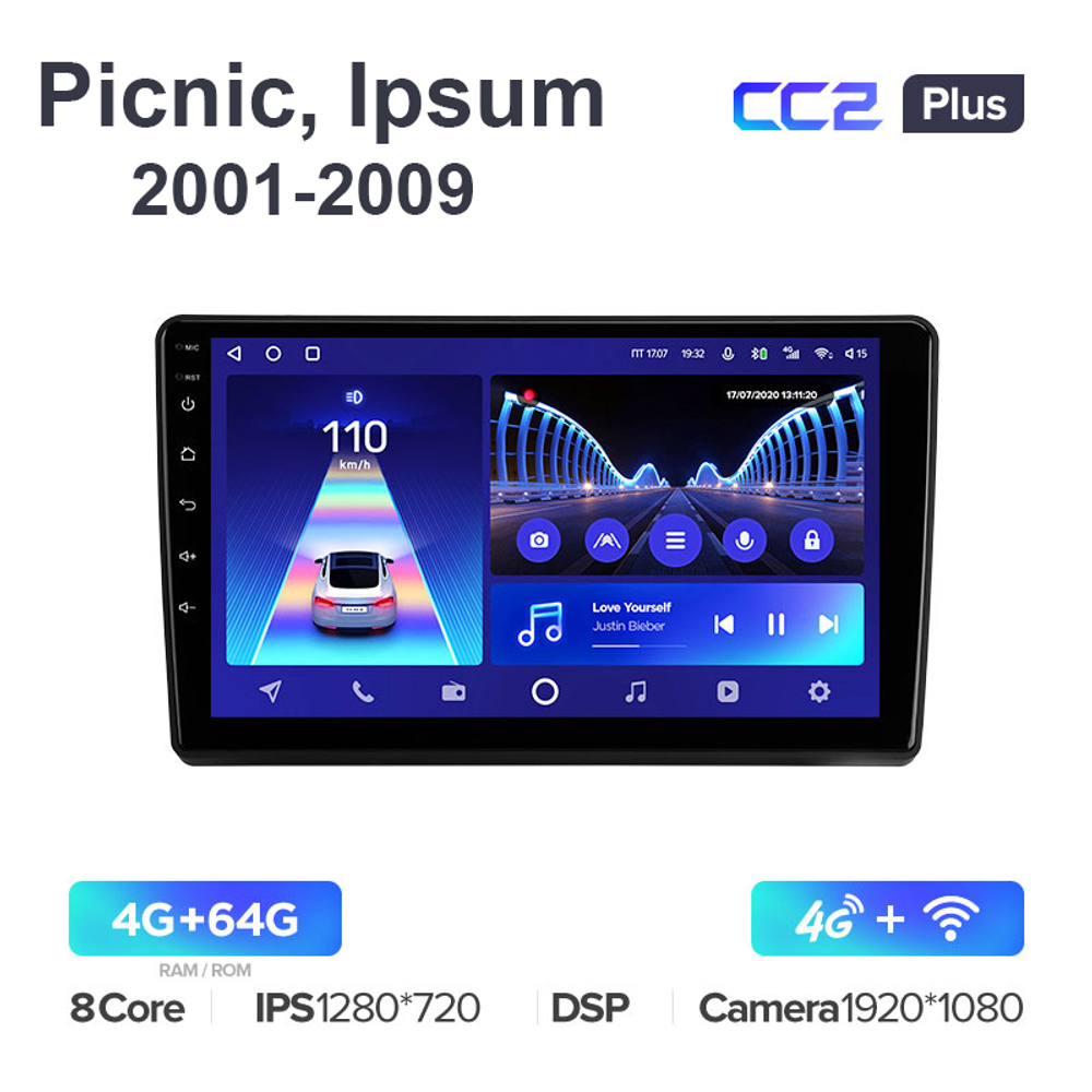 Teyes CC2 Plus 9"для Toyota Picnic, Ipsum 2001-2009