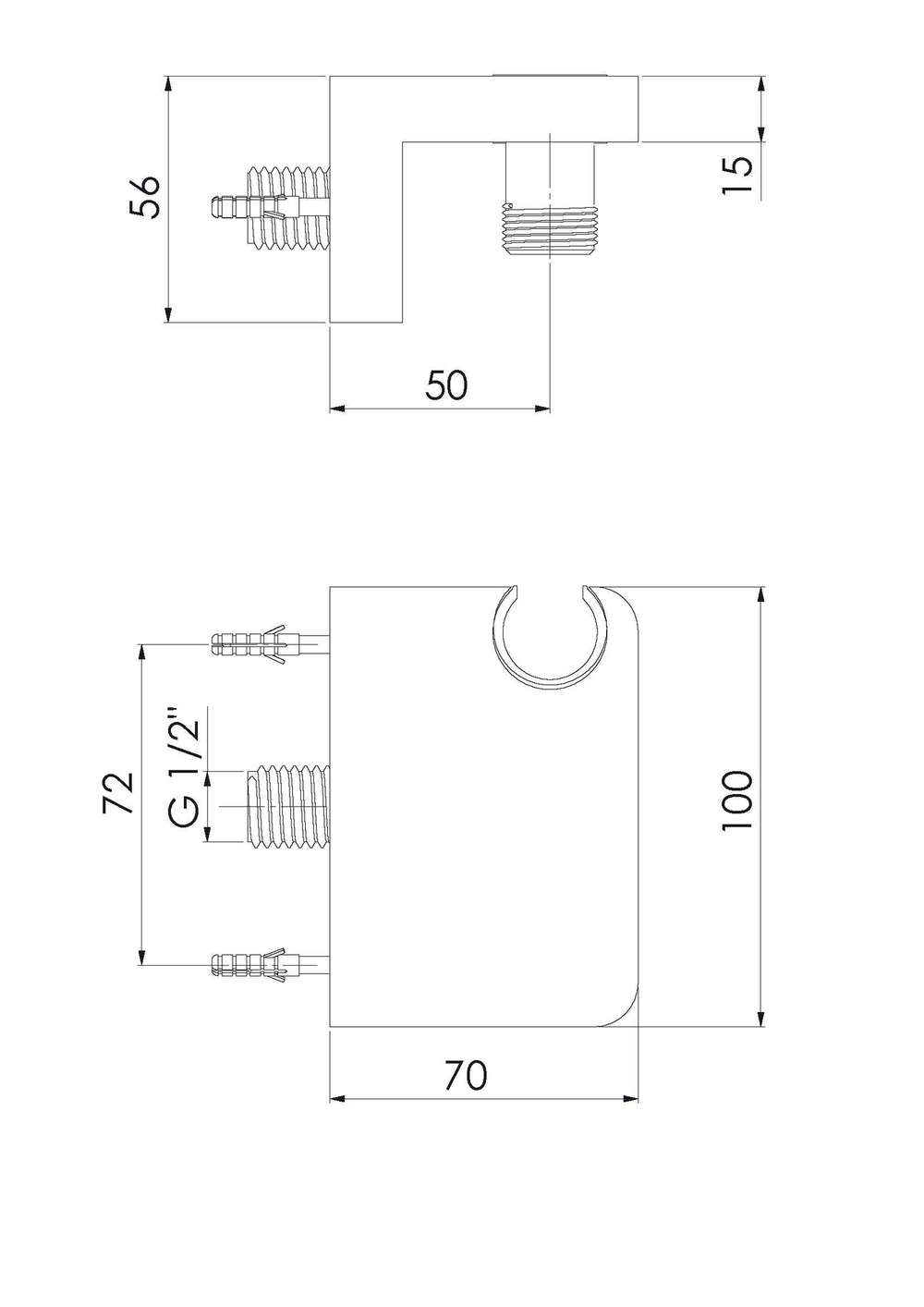 Steinberg Серия 230 Настенный держатель с интегрир. подсоединением шланга, хром 230 1667