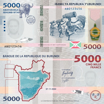 Бурунди 5000 франков 2022 Общие сведения о Бурунди UNC