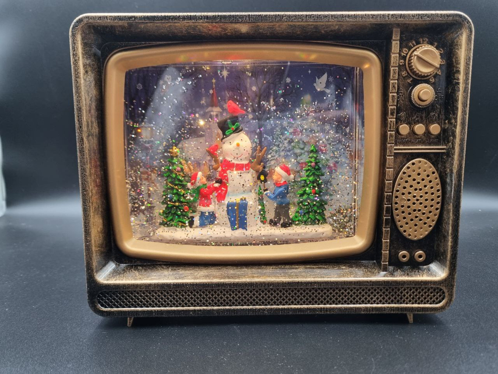 Телевизор новогодний светящийся музыкальный сеть/батарейки DS025C/D