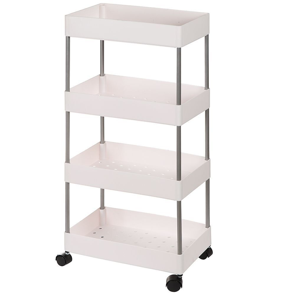 Полка универс, пластик/металл, 4 секц, 40х22х89 см, нагрузка до 10 кг, бел, z844