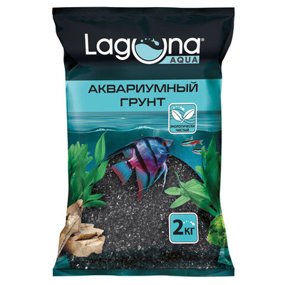 Грунт "Песок черный", 1-2мм, 2кг, Laguna AQUA