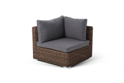 "Лунго" модуль диванный угловой с подушками, цвет коричневый