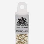 Японский бисер TOHO Round 6/0 (№PF558), непрозрачный глянцевый с металлическим блеском