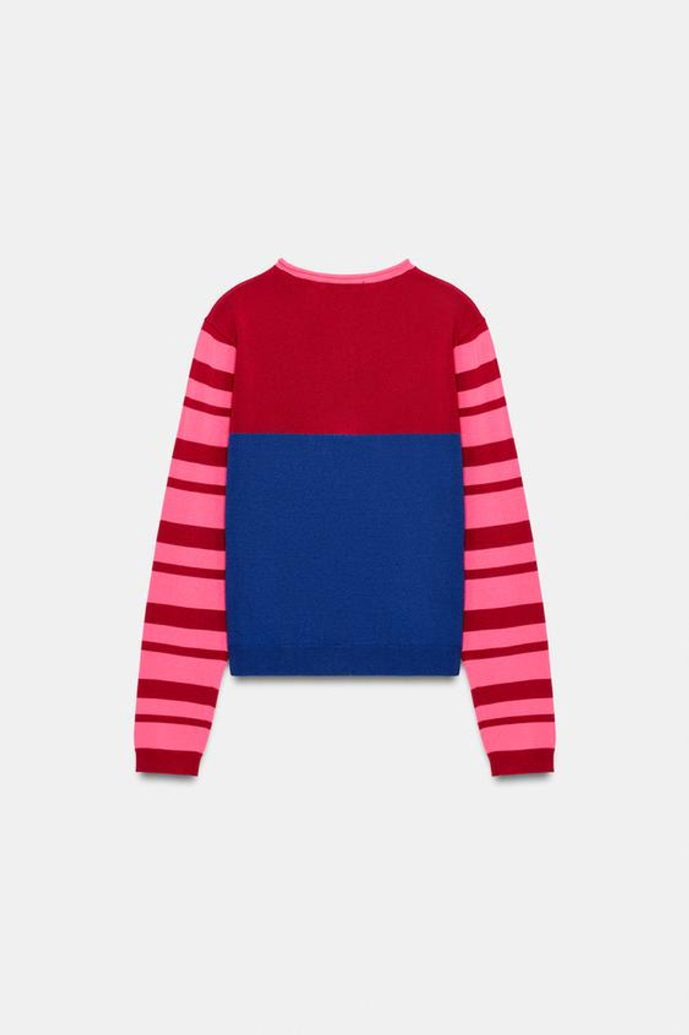 Вязаный кардиган с блоками разных цветов - ZARA
