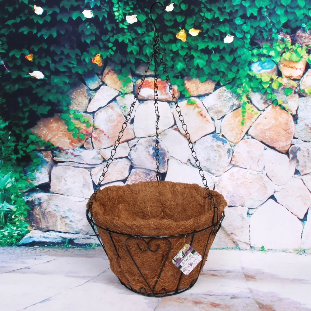 Кашпо для цветов 3л «Коковита» с кокосовым волокном, подвесное d=30см P092 ДоброСад