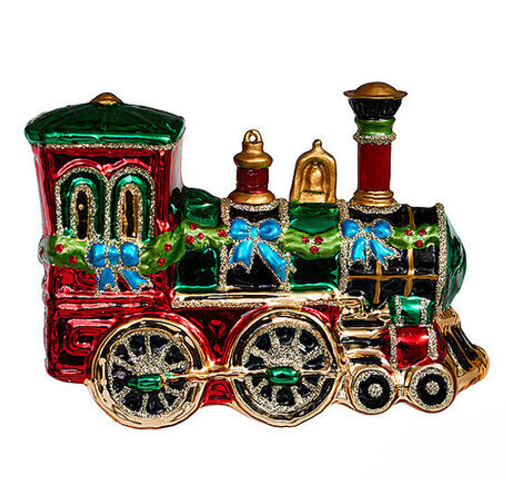 Паровоз с рожд. декором 10см GLT1073