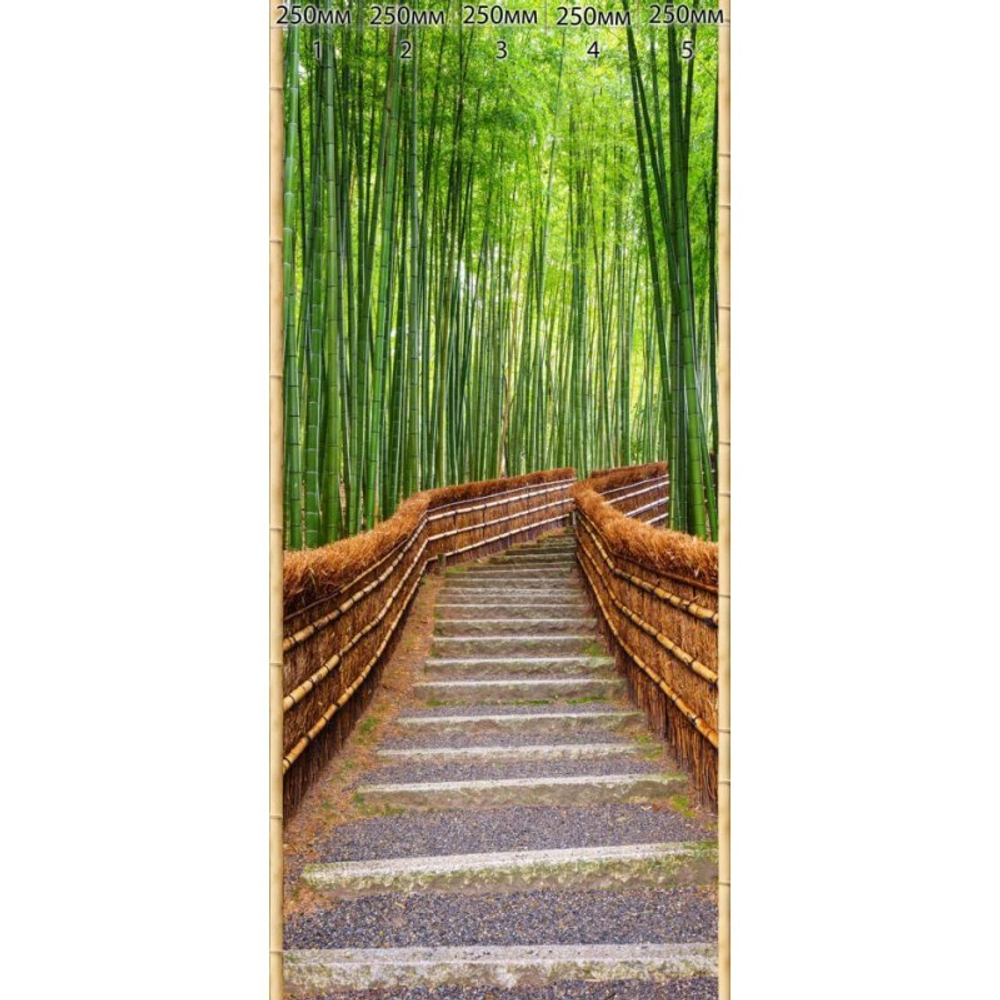 Панель ПВХ ВЕК фотопечать 3D матовая Бамбук натуральный - Сад в Киото 2700х250 мм