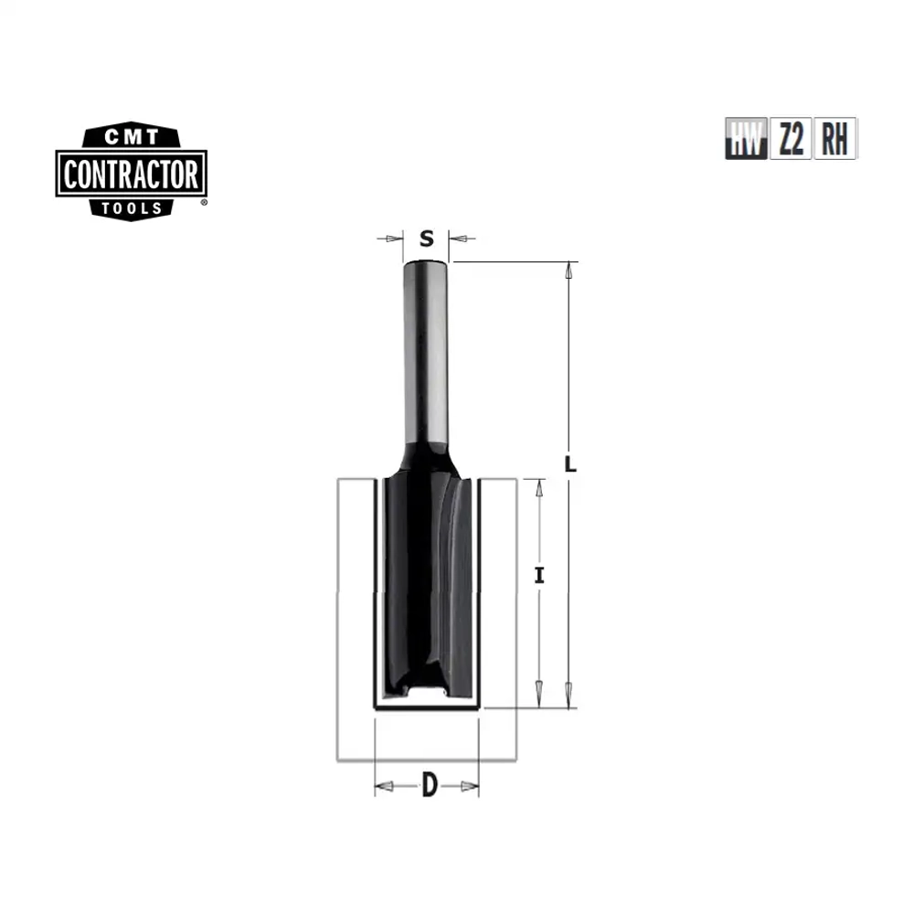 Фреза концевая -contractor пазовая S=8 D=12x31,7x60 Z=2 CMT K912-120