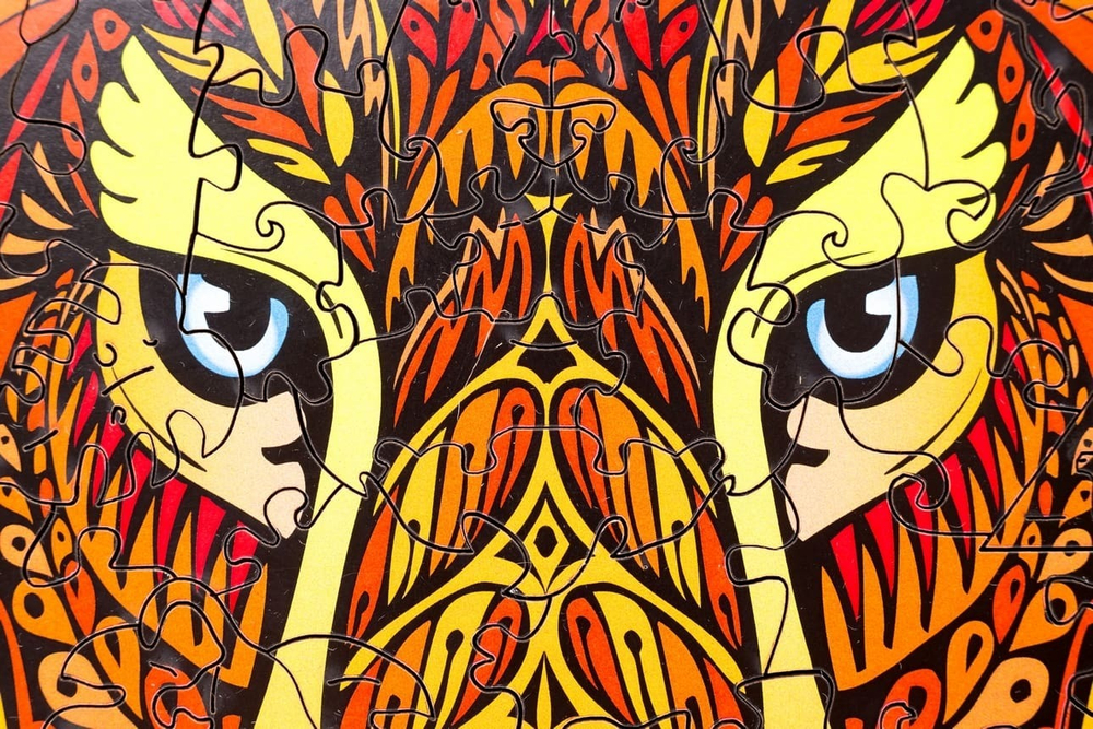 Король лев Chapa - Деревянные пазлы, детали разной формы, картины, голова льва