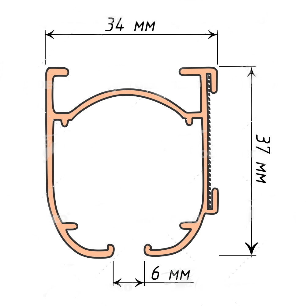 Карниз для двойных римских штор День-Ночь закрытого типа, длина 170 см