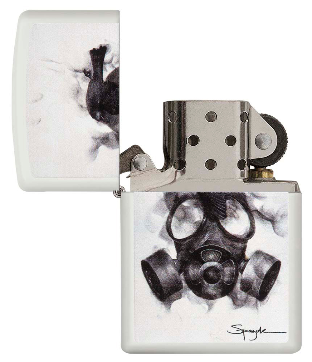 Зажигалка Zippo Spazuk с покрытием White Matte, латунь/сталь, белая, 38x13x57 мм