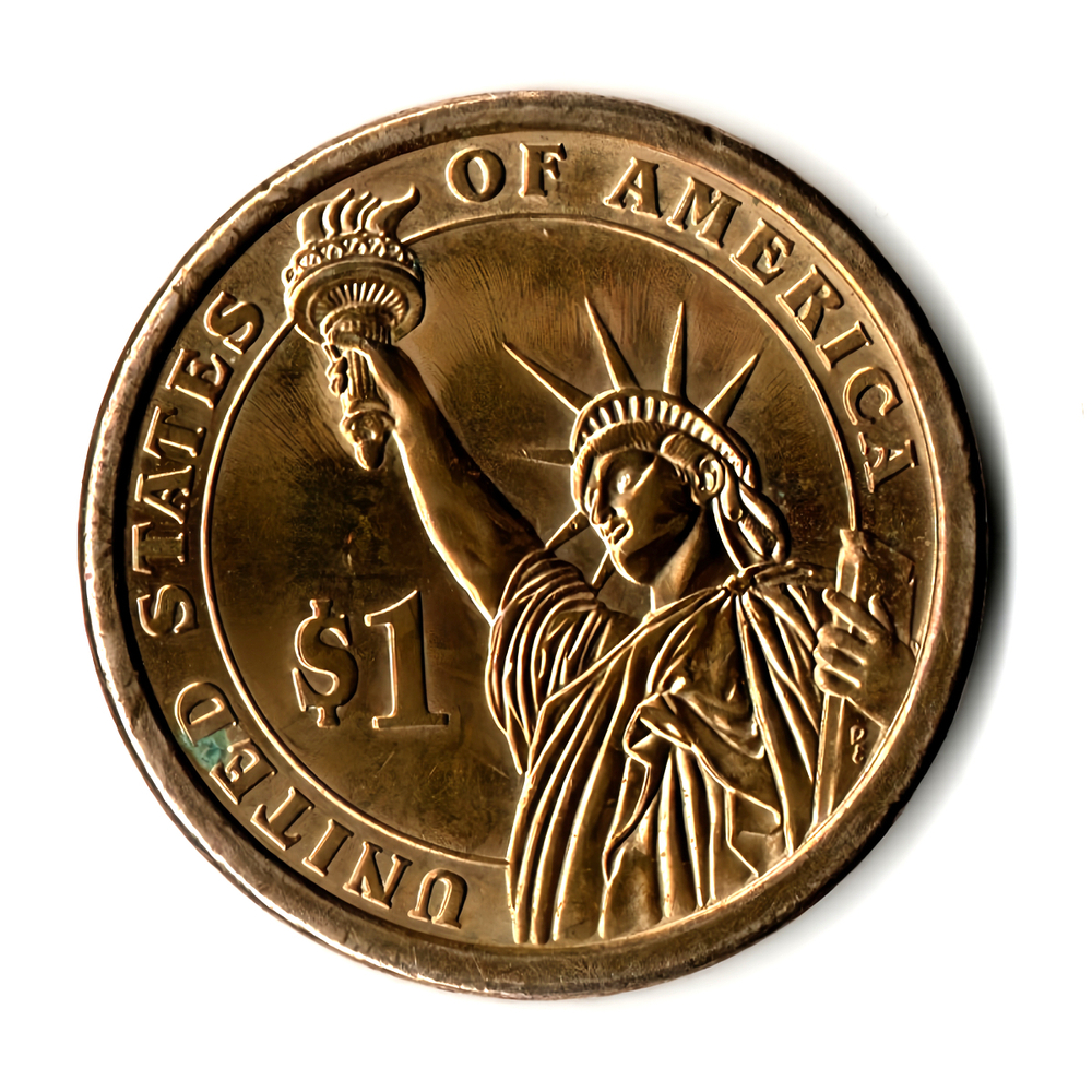 1 доллар 9-й президент США. Уильям Генри Гаррисон. 2009 год. XF-AU