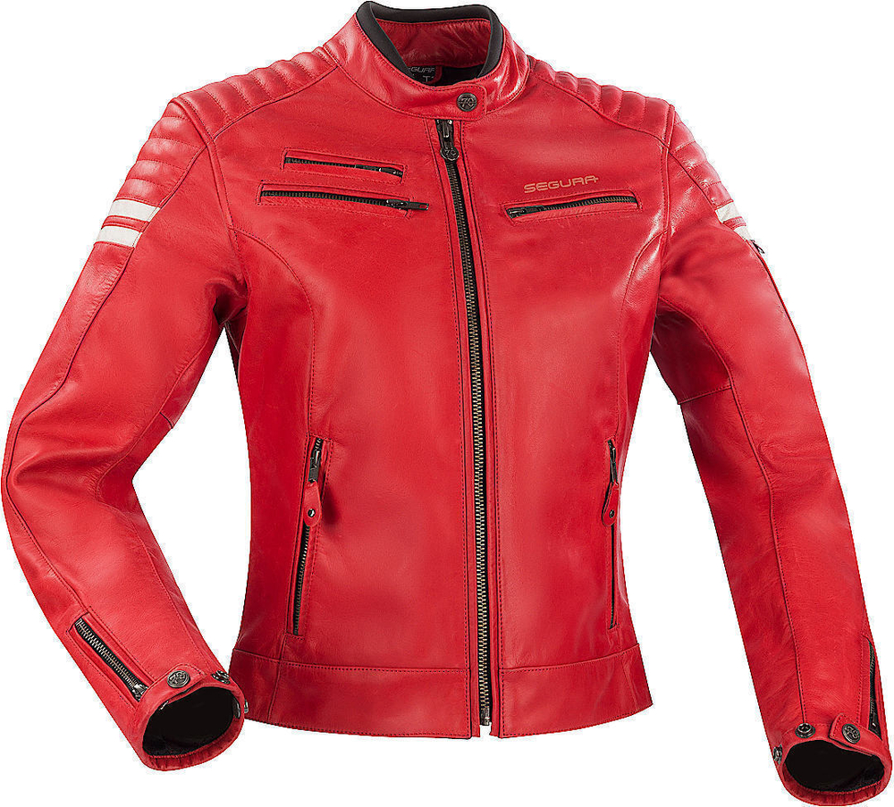 Куртка кожаная женская Segura LADY FUNKY RED/WHITE