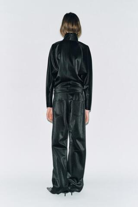 ZARA ТОП ИЗ ИСКУССТВЕННОЙ КОЖИ — ZW COLLECTION, ЧЕРНЫЙ