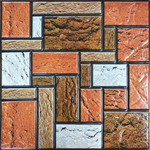 Панель самоклеящаяся 30*30см "Кирпичики", цвет коричневый с серым (YL-8014)