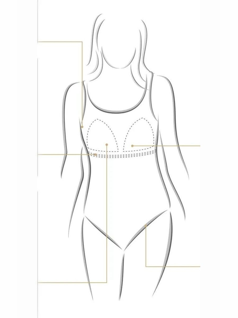 Купальник раздельный (лиф+трусы) после мастэктомии, черный 44-46 RU