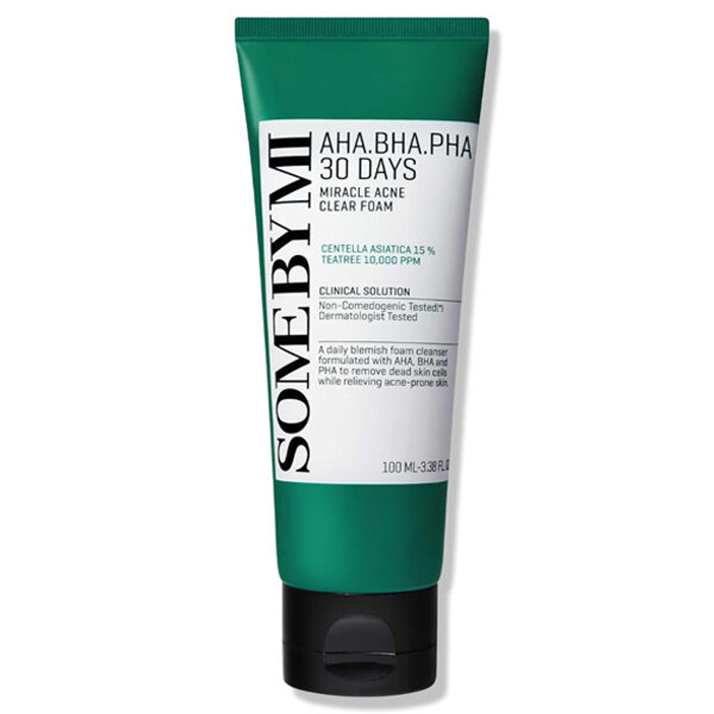 Очищающая пенка для проблемной кожи Some By Mi AHA-BHA-PHA 30 Days Miracle Acne Clear Foam, 100мл