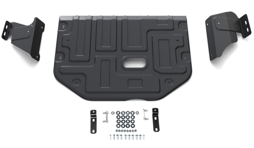 Защита картера и КПП Rival для Ford Tourneo Custom (V - 2.2D) FWD 2012-2018 2017-н.в./Ford Transit VII (V - 2.2D) 2014-н.в., сталь 1.8 мм, с крепежом, штампованная, 111.1867.1