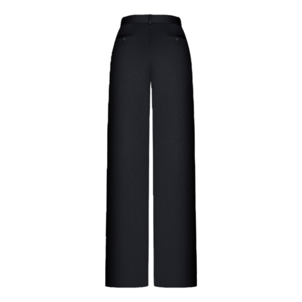 Брюки прямые из шерсти с поясом