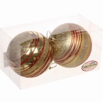 Новогодние шары 8 см (набор 2 шт) «Алмазная россыпь», Золото