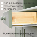 Шкаф-витрина Лена трехдверный из массива сосны, 132х39х192 см / буфет для кухни, эвкалипт