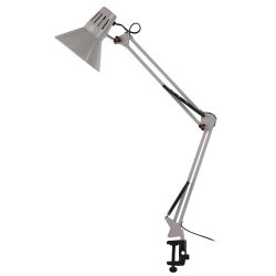 Настольный светильник ЭРА N-121-E27-40W-GY Е27 на струбцине серый | Настольные светильники под лампу