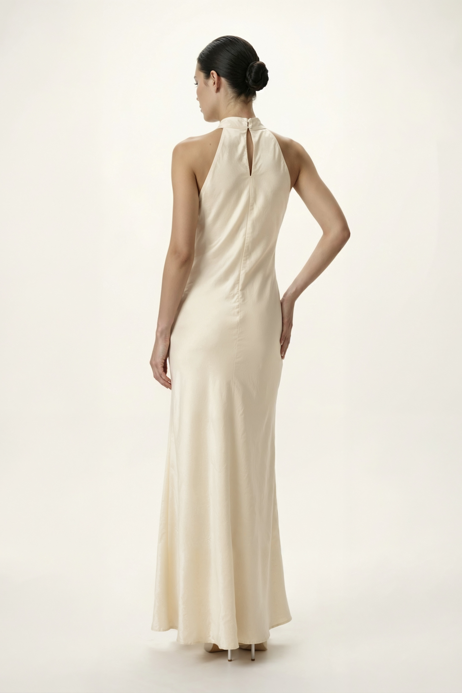 Платье макси из жатого сатина