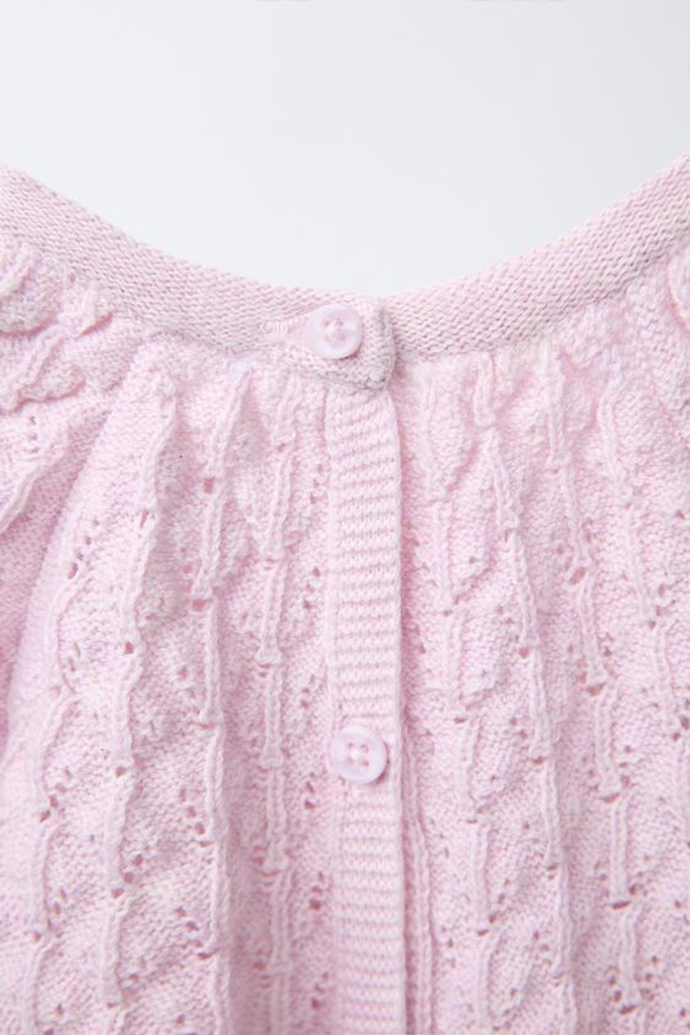 ZARA ПЕРФОРИРОВАННЫЙ ТРИКОТАЖНЫЙ КОМБИНЕЗОН, МЯГКИЙ РОЗОВЫЙ