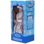 Снегурочка музыкальная «Красный бархат» 30 см (серебряная шубка)