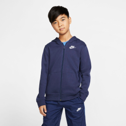 Детская теннисная толстовка Nike NSW Hoodie FZ Club B - midnight navy/midnight navy/white