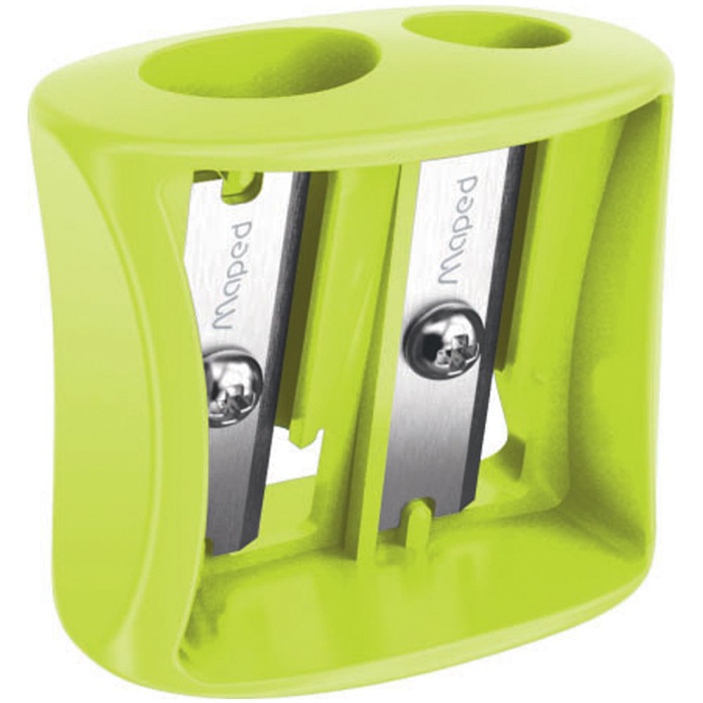 Точилка пластиковая Maped Vivo, 2 отверстия, 1шт.,  ассорти
