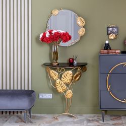 Консоль Monstera Deliciosa Wood (Монстера) Каштан Амбер