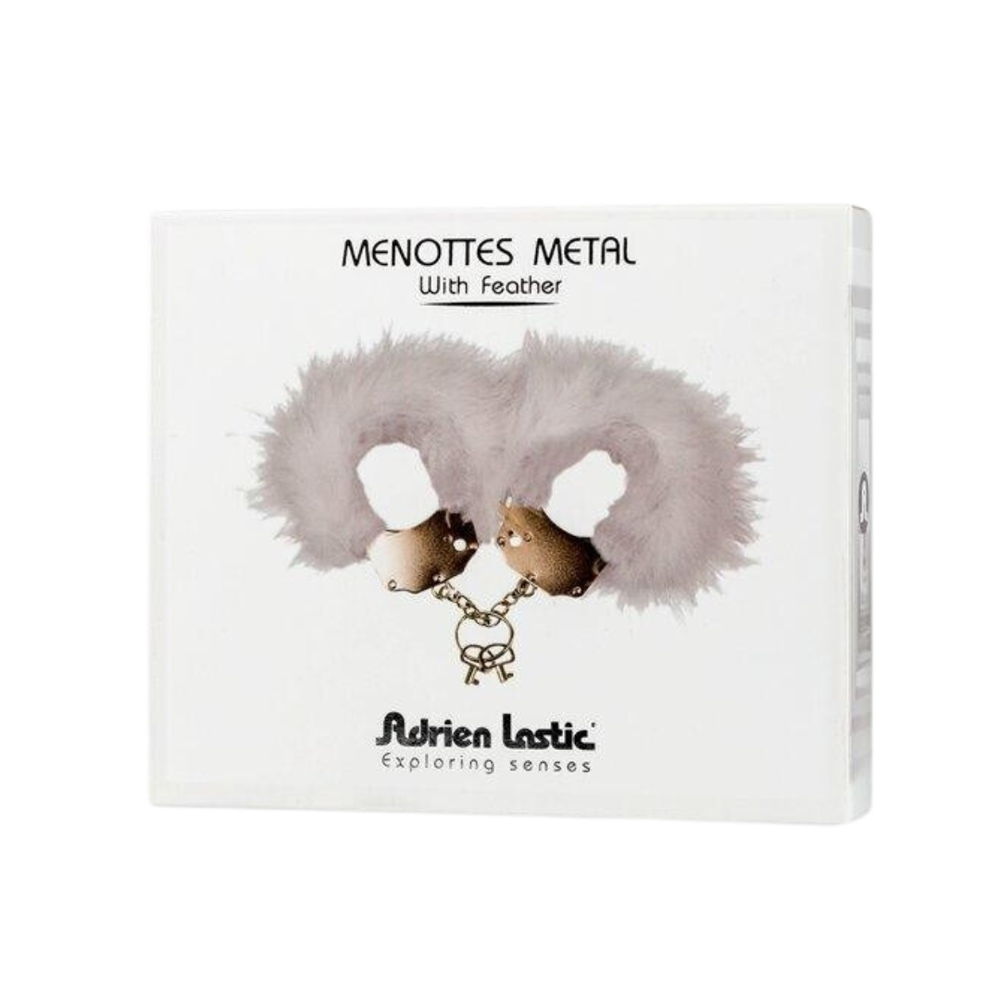 Наручники из металла с перьями Menottes Metal