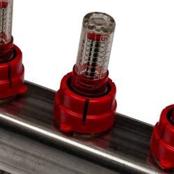 SMS 0917  000005 STOUT Коллектор из нержавеющей стали с расходомерами 5 вых.